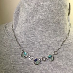 Sterling silver multi stone necklace